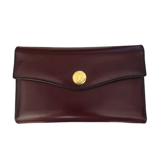Vintage Bosca Women's Leather Clutch‎ Wallet Burgundy Compartment FREE SHIPPING - Picture 1 of 4